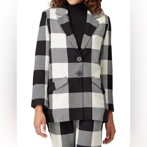 Mara Hoffman Women's Black and White Checkered Blazer